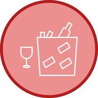 botella de vino única en icono de vector de hielo