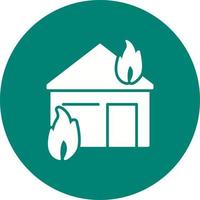 Unique Fire Consuming House Vector Icon