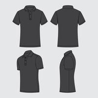 negro polo camiseta diseño modelo vector