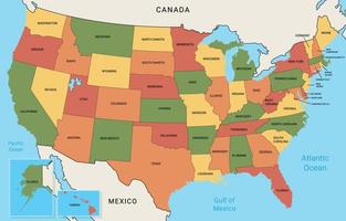 United State of America Regions Map vector