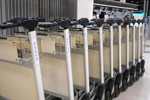 Luggage Trolley Cart in the Airport. photo