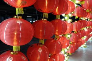 Close up Red Lantern in Chinese New Year Festival. photo