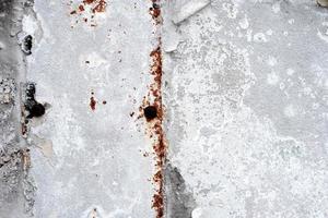 White Grunge and Rust Stain Concrete Wall Background. photo