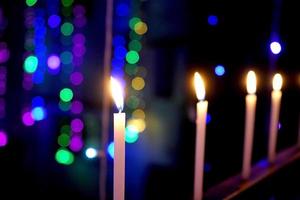 Decoration with Candle During Diwali photo