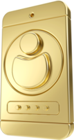 Gold Benutzer Genehmigung Symbol. Konto Anmeldung und Passwort bilden auf Smartphone App. png