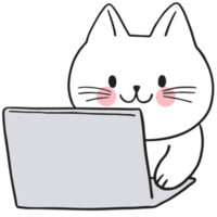 Cartoon cute character funny cat clipart. png