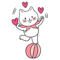 Cartoon cute character funny cat clipart. png