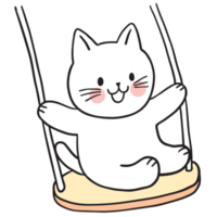 Cartoon cute character funny cat clipart. png