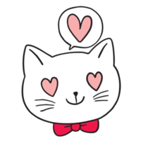 Cartoon cute character funny cat clipart. png