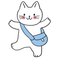 Cartoon cute character funny cat clipart. png