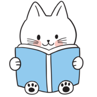 Cartoon cute character funny cat clipart. png