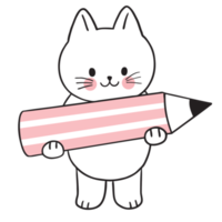 Cartoon cute character funny cat clipart. png