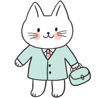 Cartoon cute character funny cat clipart. png