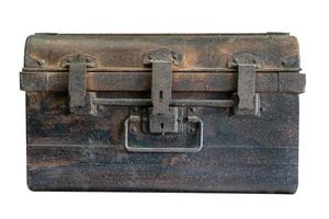 old iron chest isolated on white background,include clipping path photo