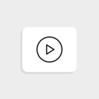 Play button icon outline vector