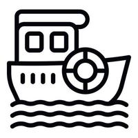 Coast guard ship icon outline vector. Water transport vector