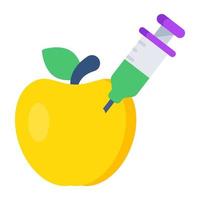 Editable design icon of injecting apple vector