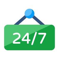 Modern design icon of 247hr service board vector