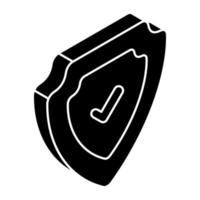 An editable design icon of security shield vector