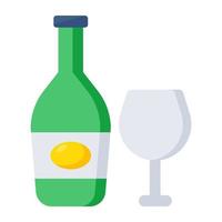 icono de diseño moderno de botella de vino vector