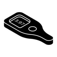 Sugar test machine icon, solid design of glucometer vector