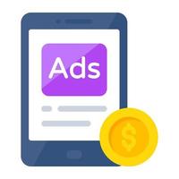 Premium download icon of mobile paid ad vector