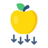 Colored design icon of falling apple vector