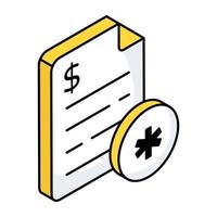 Trendy design icon of medical bill vector