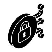 solid design icon of padlock vector