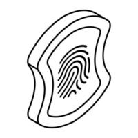 Creative design icon of fingerprint shield vector