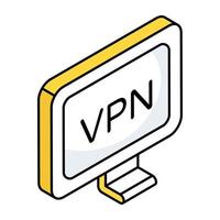 Flat design icon of VPN vector