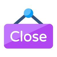 Modern design icon of close board vector