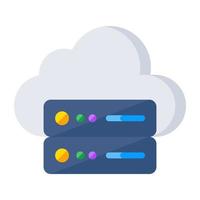 un único diseño icono de nube servidor vector