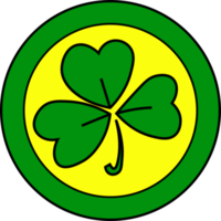 leaf clover st. patrick's day. isolated shamrock. Good luck png