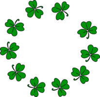 wreath of clover leaves St. Patrick's Day. round shamrock frame png