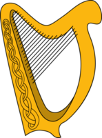 harp St. Patrick's Day. good luck symbol. irish musical instrument happy patricks day png