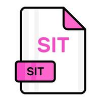 An amazing vector icon of SIT file, editable design