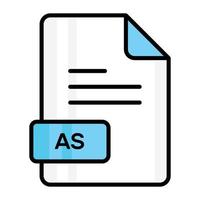 An amazing vector icon of AS file, editable design