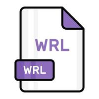 An amazing vector icon of WRL file, editable design