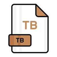 An amazing vector icon of TB file, editable design