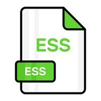 An amazing vector icon of ESS file, editable design