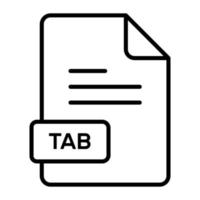 An amazing vector icon of TAB file, editable design