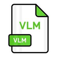 An amazing vector icon of VLM file, editable design