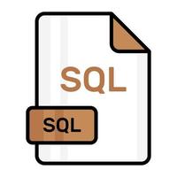 un increíble vector icono de sql archivo, editable diseño