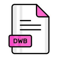 un increíble vector icono de dwb archivo, editable diseño