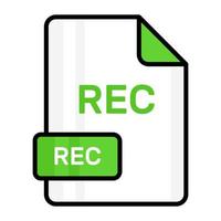 An amazing vector icon of REC file, editable design