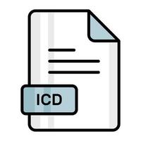 An amazing vector icon of ICD file, editable design