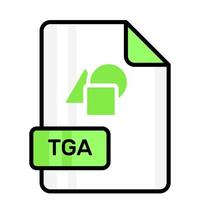 An amazing vector icon of TGA file, editable design