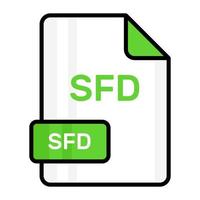 An amazing vector icon of SFD file, editable design