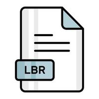 An amazing vector icon of LBR file, editable design